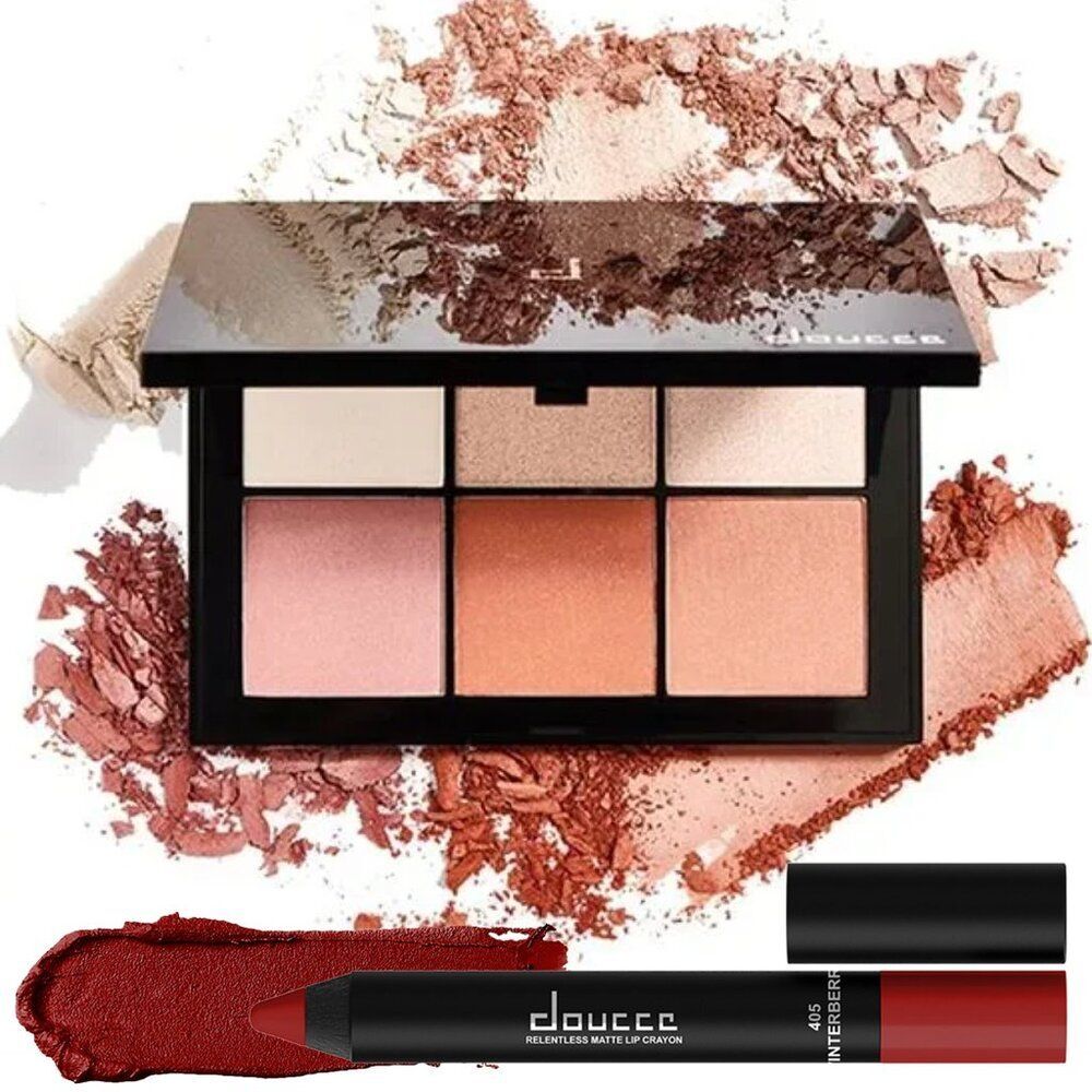 NIB Posh Powder Palette & Lip Crayon Bundle - Doucce